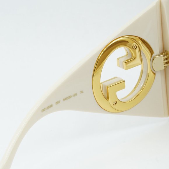 FINAL PRICE NEW GUCCI GG1255S 002 IVORY LIGHT BROWN SS’23 SUNGLASSES - Picture 7 of 11